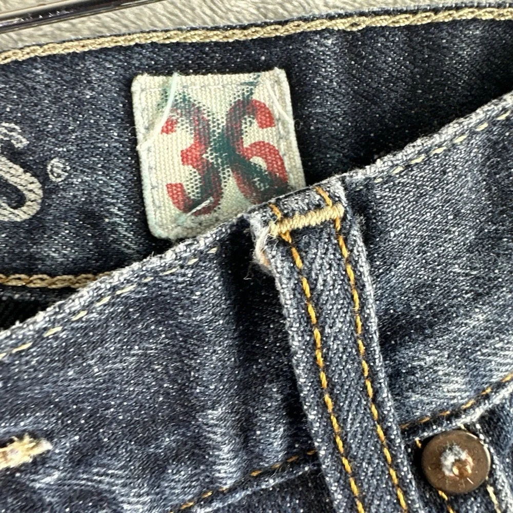 Guess The Cliffs Bootcut Jeans Mens 36x30 Blue Medium Wash Stretch Denim - Picture 8 of 13